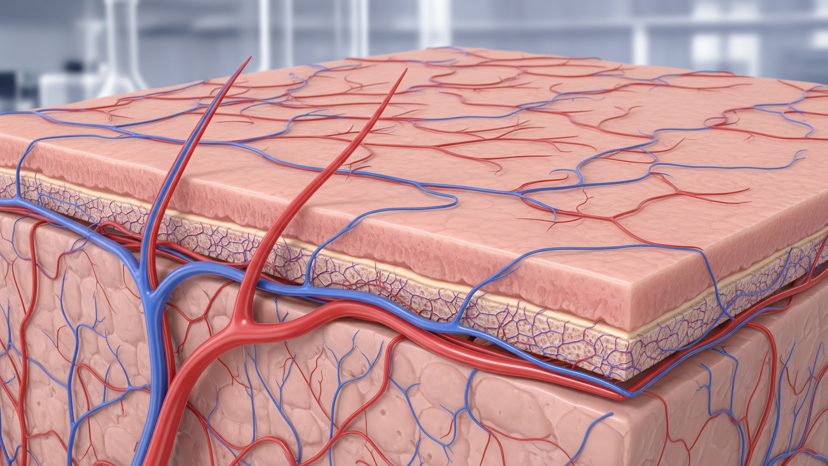Illustration: Vascularized Lab-Grown Human Skin