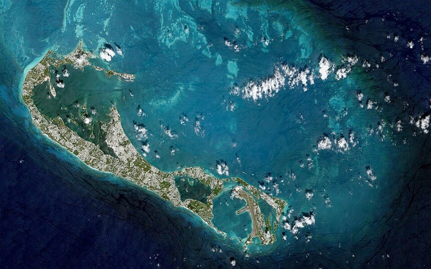 Aerial view of Hamilton, Bermuda, captured by the Hodoyoshi-1 satellite