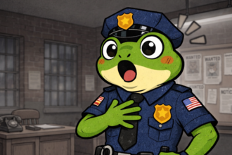 Frog police illustration