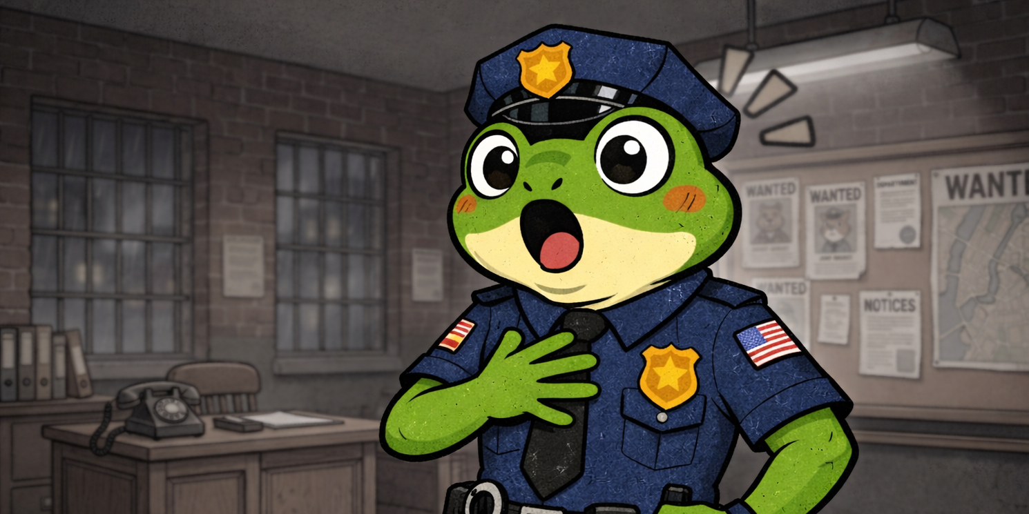Frog police illustration
